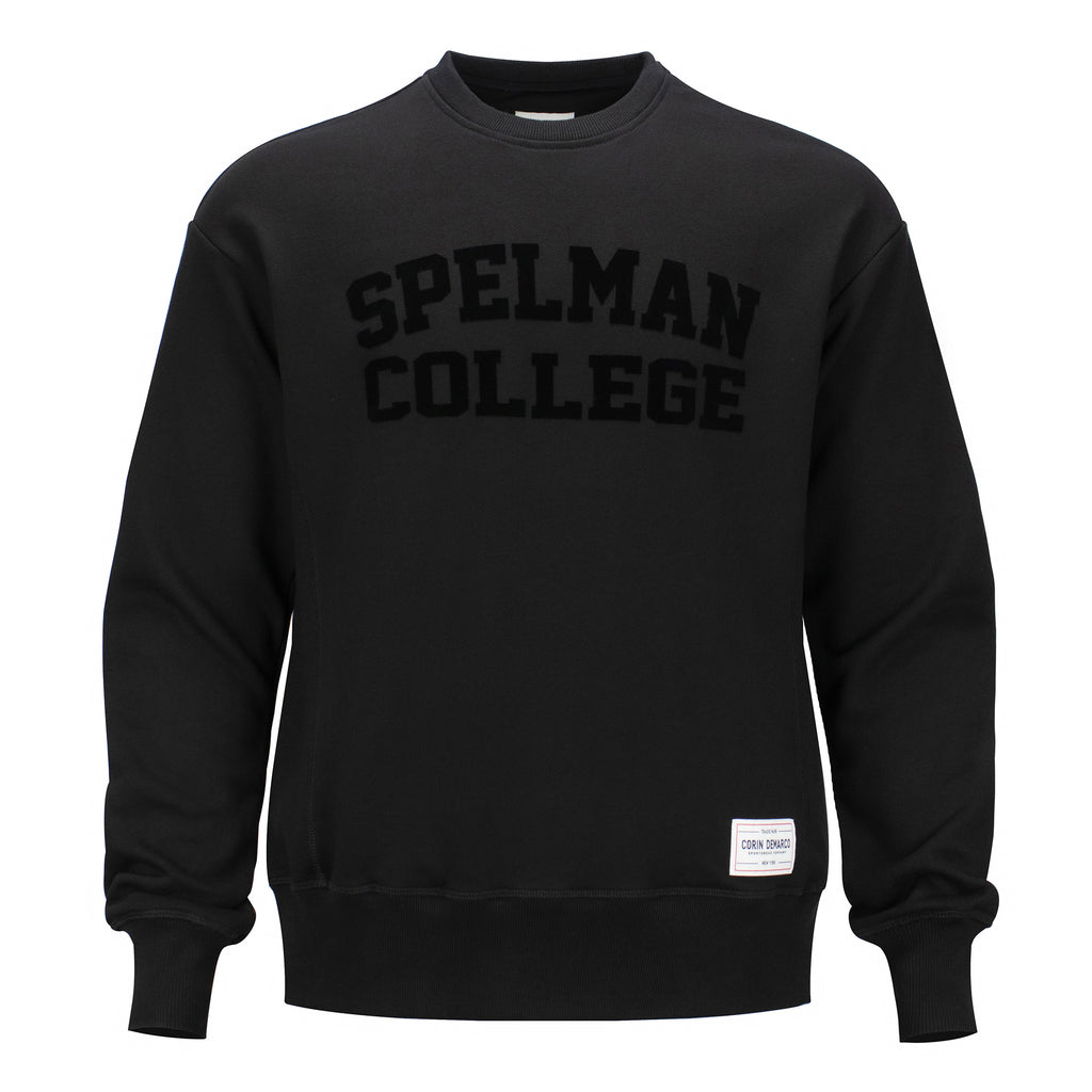 Spelman College Ultra Black Velvet Sweatshirt - CORIN DEMARCO