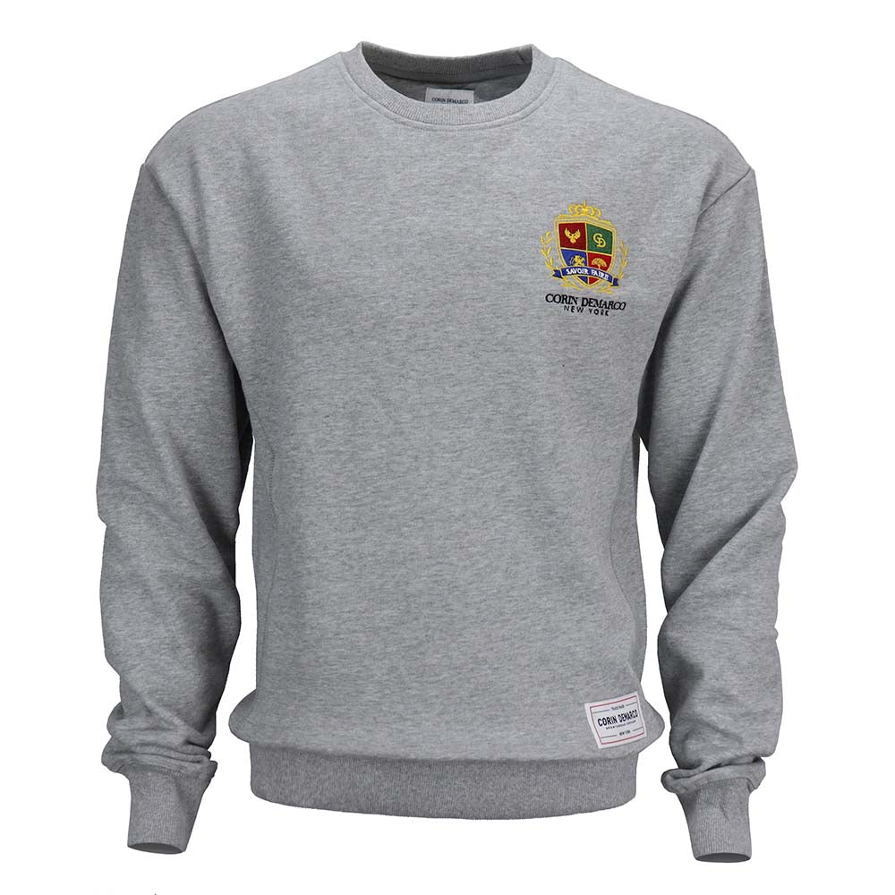 Corin DeMarco x Savoir Faire Crest Logo Crewneck - CORIN DEMARCO