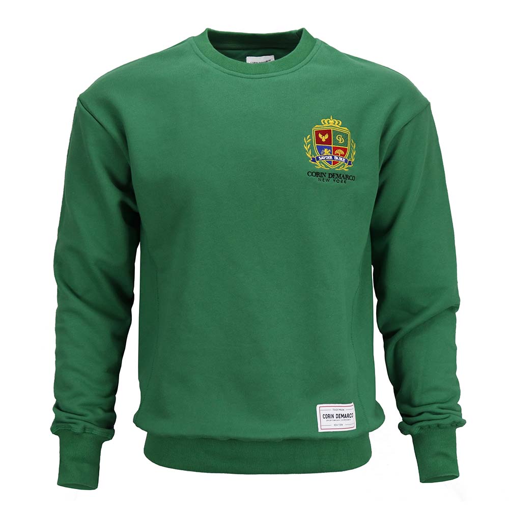 Corin DeMarco x Savoir Faire Crest Logo Crewneck - CORIN DEMARCO