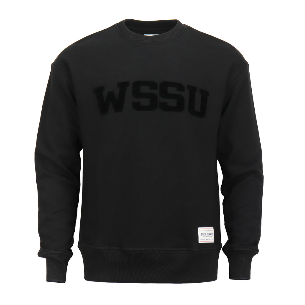 WSSU Ultra Black Velvet Sweatshirt - CORIN DEMARCO